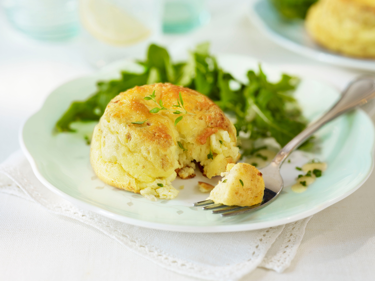 Goat Cheese and Thyme Soufflé