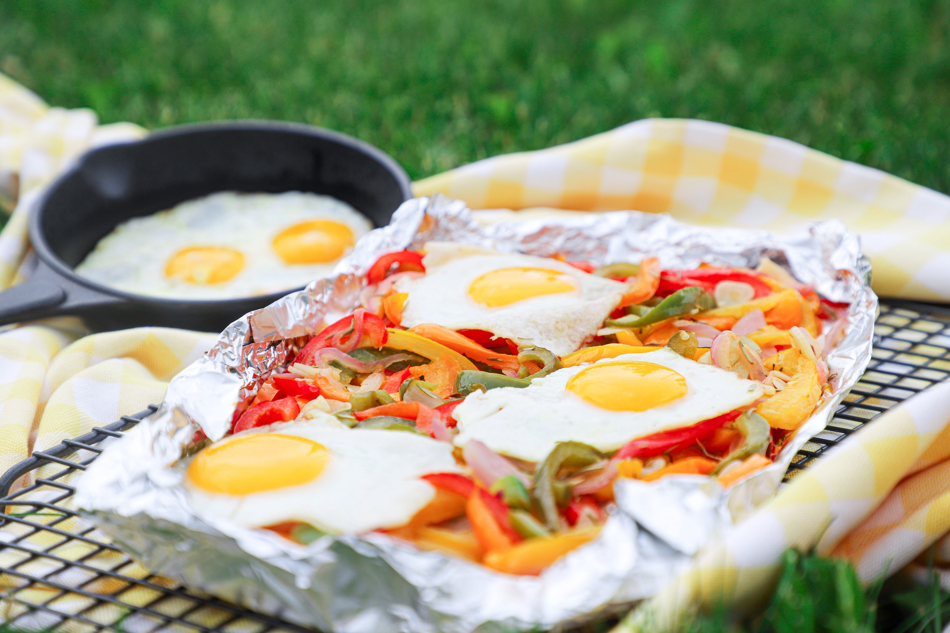 Fried Eggs with Medley of Sweet Peppers