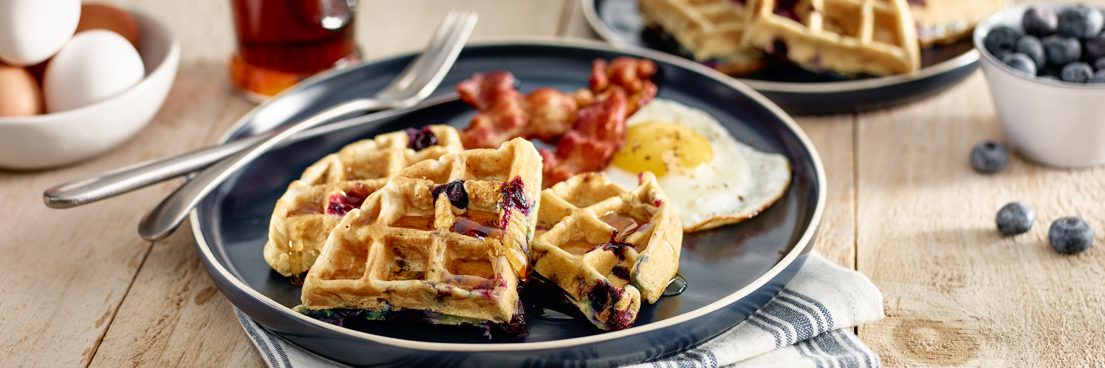 Banana Blueberry Waffles | Get Cracking